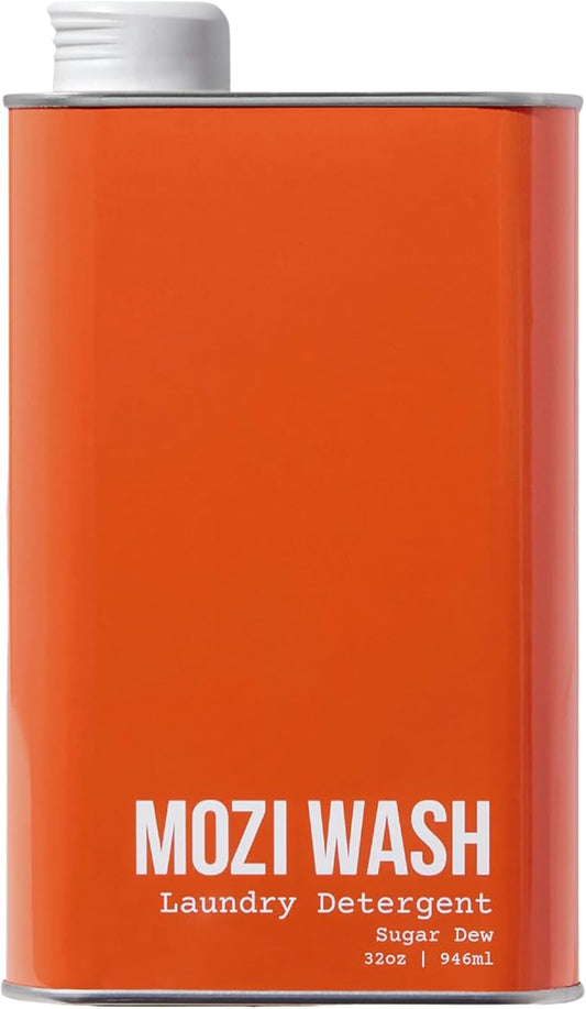 Mozi Wash Laundry Detergent Liquid, Sugar Dew- Citrus & Hibiscus, 50+ Loads, Non toxic, Plant Based Enzyme Cleaners, Phosphate & Paraben Free, Long Lasting Luxury Clean, 32 oz Recyclable Bottle