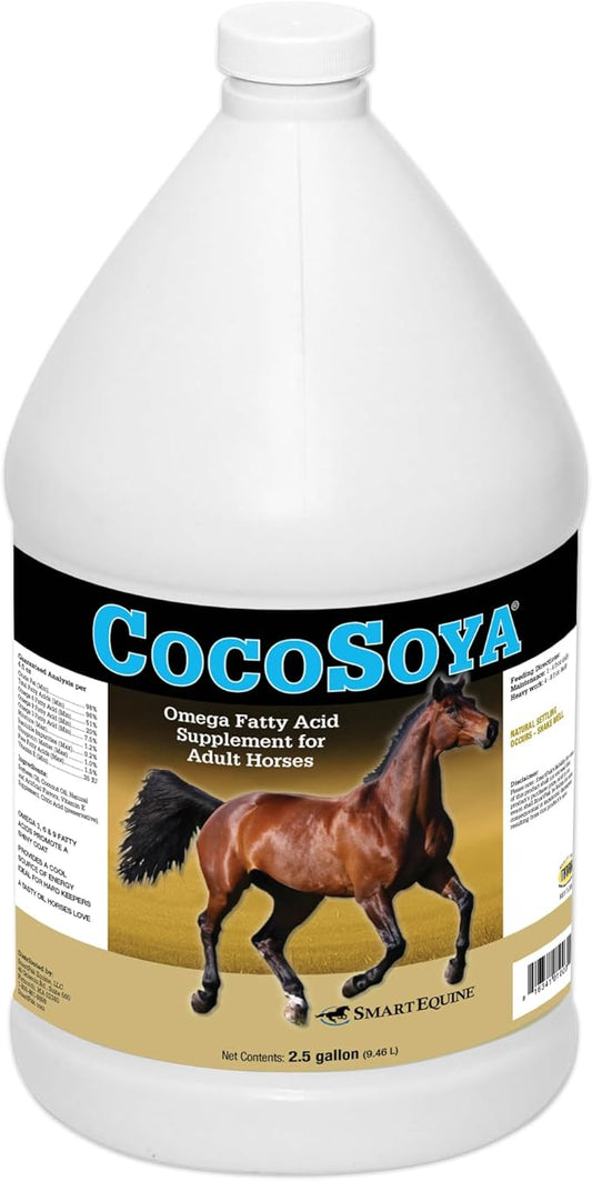 SmartEquine CocoSoya Oil | Oil for Skin and Coat | Contains Soybean and Coconut Oil for Overall Coat Shine and Horse Health | Nourishing Fatty Acids for a Lustrous Appearance | 2.5 Gallon