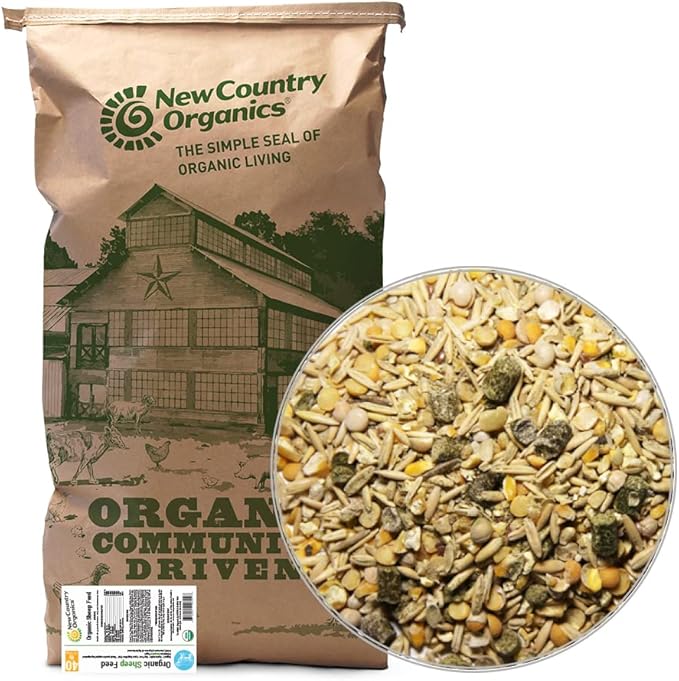 New Country Organics | Sheep Feed for Lactating Ewes and General Maintenance | Soy-Free | 13% Protein | Certified Organic and Non-GMO | 40 lbs Bag