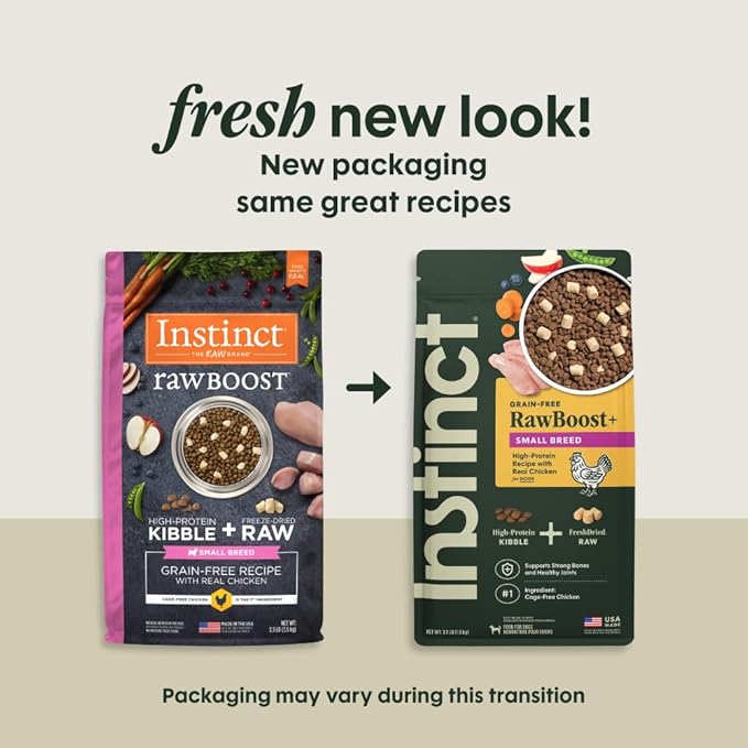 Instinct Raw Boost Small Breed, Natural Dry Dog Food with Freeze Dried Pieces, High Protein, Grain Free Recipe - Real Chicken, 3.5 lb. Bag
