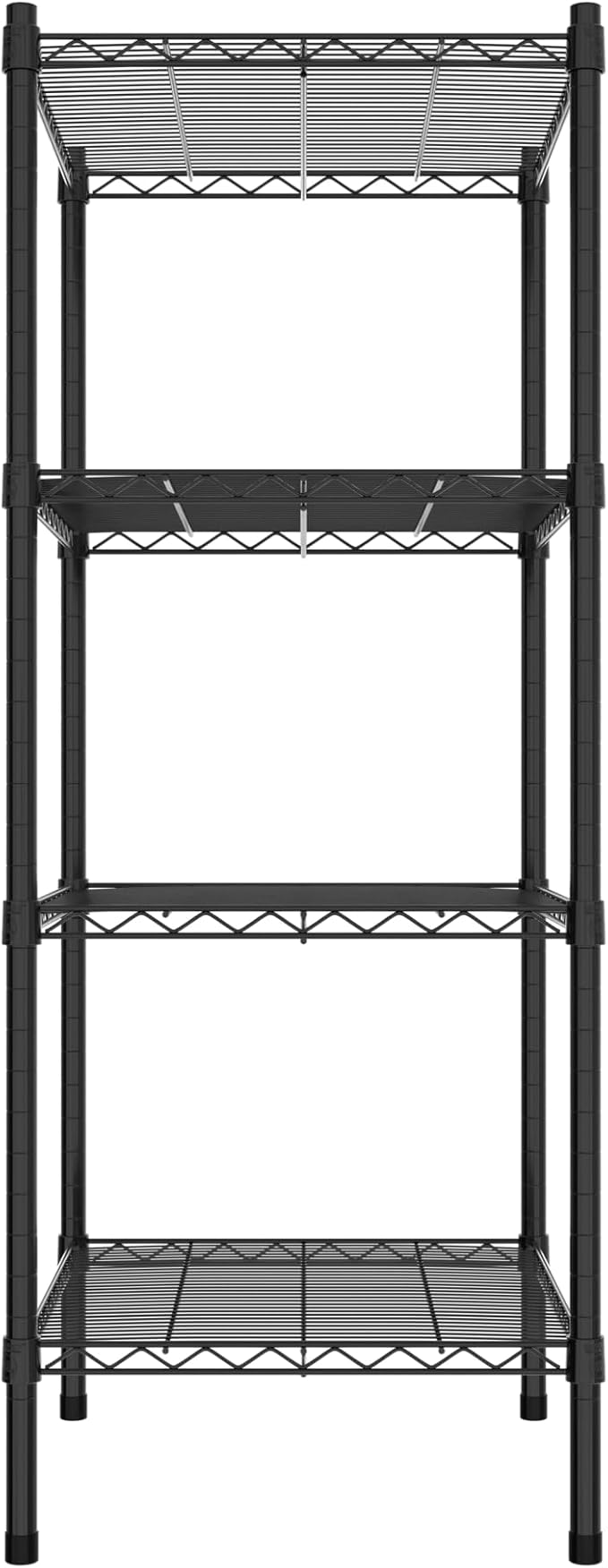 Commercial NSF Listed Black Epoxy Stationary Wire Shelving Kit 21" x 24" x 54", with 4 Shelves Perfect for Warehouse, Walk-in Refrigerator, Freezer, Grocery Store, Restaurant, Dishroom