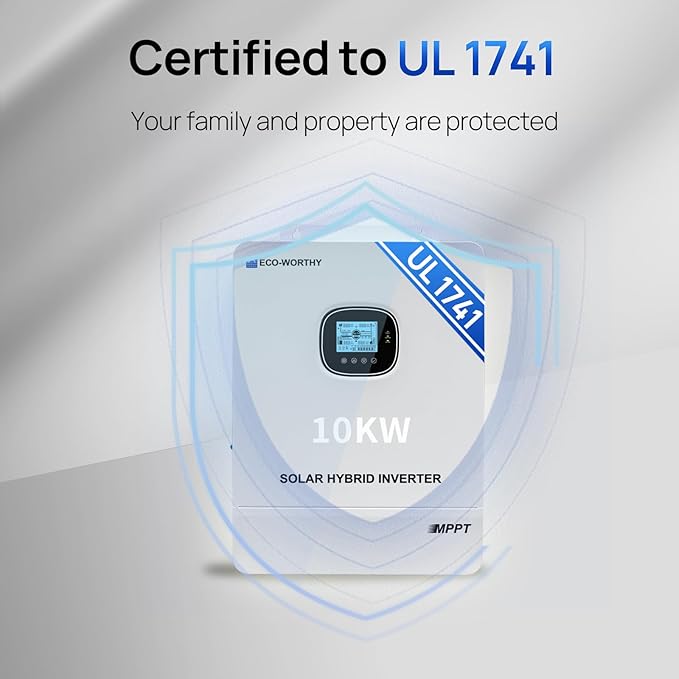 ECO-WORTHY Home Power Station Backup Power,AC 10000W Output+10240Wh LiFePO4 Battery Support Communication,Bluetooth and WiFi,Fast Charge,for Home Backup,Emergency,Solar System Components