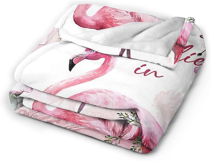 Tijuboni Flamingo Blanket Pink Flamingo Florals Throw Blanket for Girls Women Gifts for Kids Adults Ultra Soft Cozy Fleece Blanket for Couch Sofa Bed 50"x60"