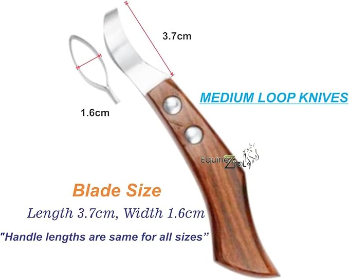 Farrier Loop Knives Hoof Knife-Premium Hoof Care Tool for Professional Farriers,Ergonomic Design for Easy Hoof Trimming, 3PC Set for Precision Hoof Grooming and Maintenance