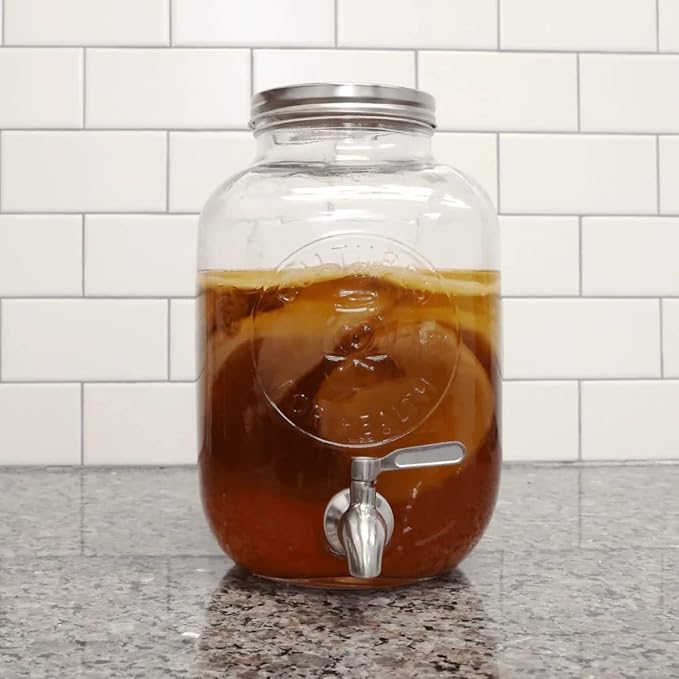 Cultures for Health Continuous Kombucha Brewing Jar with Spigot | 5 Liter Glass Jar with Spout for DIY Fermentation | Long Term Kombucha SCOBY Hotel Jar | Daily Kombucha Tea Probiotic Drink Dispenser