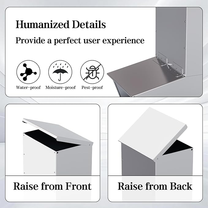 Hog Feeder, 2.5 Bushels Capacity, Heavy Duty Galvanized Steel Single Door Pig Feeder, Moisture Proof Piglet Creep Feeder, All Nuts Pre-Installed, Silver