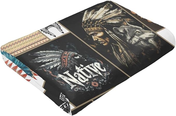 Native American Throw Blanket Southwest American Blankets Fleece Plush Flannel Super Soft Cozy Warm Lightweight Indian Decor Gifts for Boys Girls Kids Adults Men Women 60" x 80"