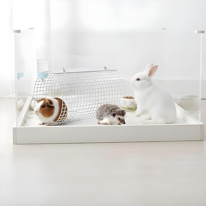 Small Animal Tunnel | Small Animal Cage Accessories Breathable Enrichment Toy - Round Pet Tube - for Guinea Bunny Gerbil Hamster Ferret Hedgehog