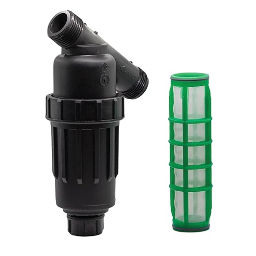 DIG P16-155 1" All-Purpose Heavy Duty Drip Irrigation Kit MPT Inline Y Filter with 155 Mesh Polyester Screen and Flush Cap for Drip Irrigation and Misting Systems