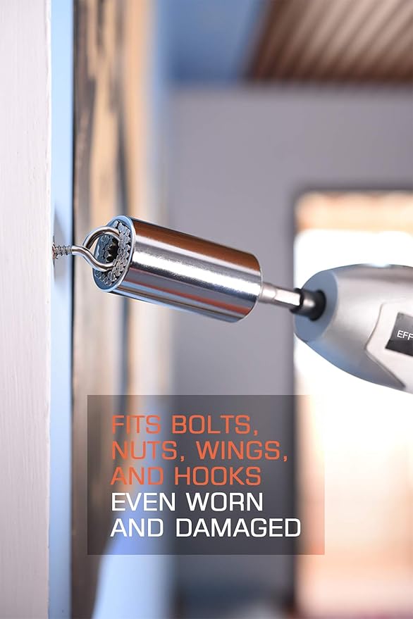 Universal Socket, Self-adjusting Socket Fits Standard 1/4'' - 3/4'' Metric 7mm-19mm, Adapter Sockets for Wrench Ratchet & Power Drill, Tools Gifts for Men Him Husband Dad Father DIY Handyman Women