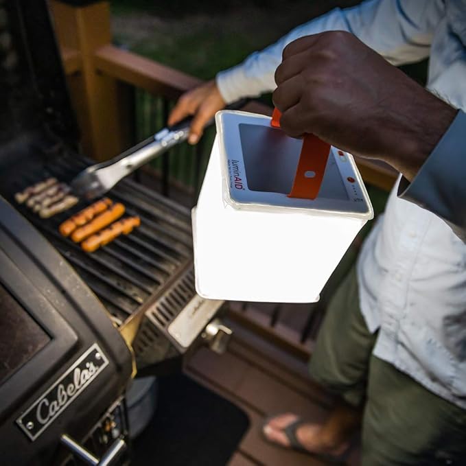 LuminAID 2-in-1 Solar Camping Lantern and Phone Charger - Inflatable LED Lamp for Camping, Hiking and Travel - Emergency Light for Power Outages, Hurricane, Survival Kits - As Seen on Shark Tank