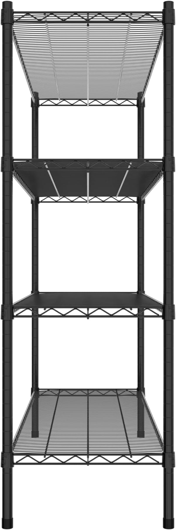 Commercial NSF Listed Black Epoxy Stationary Wire Shelving Kit 18" x 54" x 54", with 4 Shelves Perfect for Warehouse, Walk-in Refrigerator, Freezer, Grocery Store, Restaurant, Dishroom