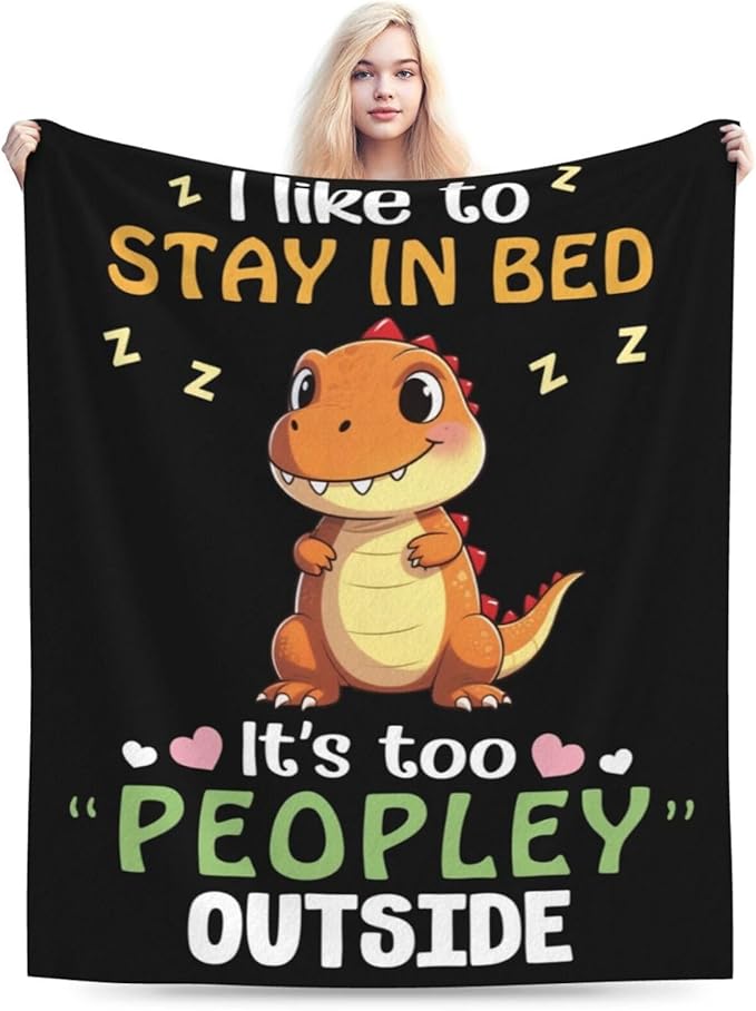 Dinosaur Blanket, Soft Plush Fleece Dino Animal Throw Blanket - Cozy Warm Stuffed Blankets Bedding Dinosaur Gifts for Women Girls Kids Adults 40"X50"
