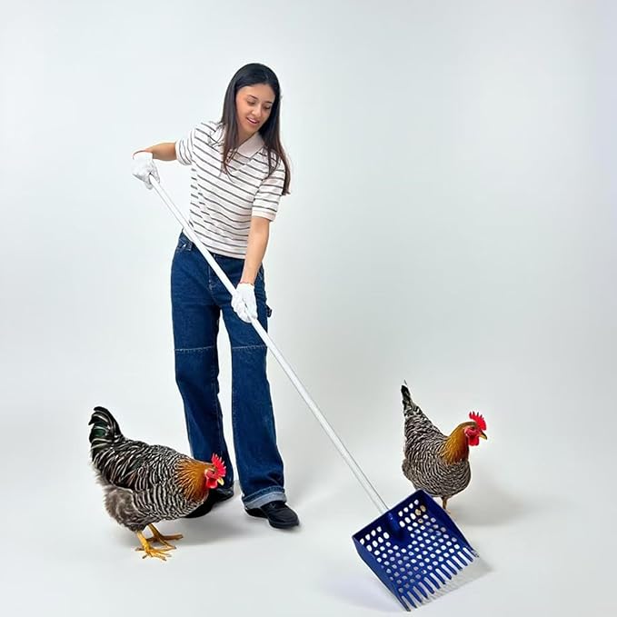 Multipurpose Poultry Rakes and Shovel Light Weight Heavy Type Poultry Farm Tool for Chicken Coops Maintenance Long Handle Chicken Coops Tool