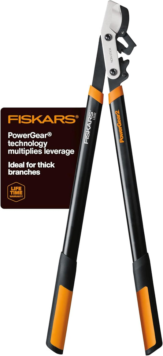 Fiskars 32-Inch Loppers for Tree Trimming, Heavy Duty, Low-Friction Sharp Steel Blade, Branch Cutter up to 2-Inch Diameter Cut Capacity, PowerGear2 Technology that Multiplies Power for Less Effort