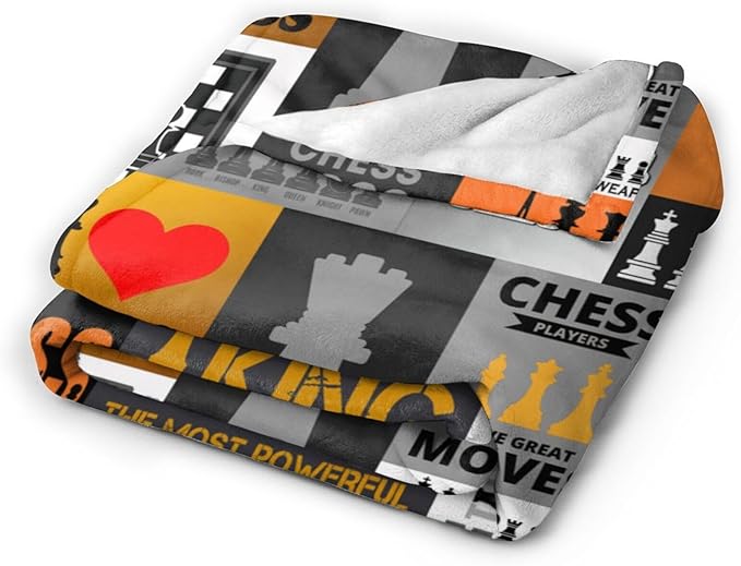 Chess Blanket Throw Blanket Soft Warm Cozy Fuzzy Plush Chess Throw Blanket Gifts for Lovers Girls Women Dog Stuff Lightweight Fleece Flannel Gift Blankets for Kids Adults 40"X50"