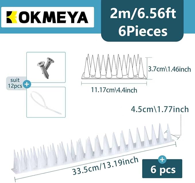 Bird Spikes,Clear,20 Pack Bird Deterrents for Outside,Keep Raccoon Squirrel Pigeon Away,Fence Spike for Garden Patio