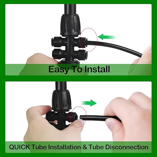 1/2 Inch To 1/4 Inch Drip Irrigation Fittings, 8 Pack Push-to-Fit 1/2" (1/2" ID x 0.65" OD) to 1/4" Drip Line Reducing Tee 1/2" x 1/4" 6 Way Splitter Connectors for Garden Irrigation System