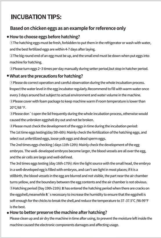 Incubators for Hatching Eggs, 12 Egg Incubator with Automatic Turning and Temperature Control, Automatic Water Adding, LED Egg Candler, for Hatching Chickens, Duck, Quail, Goose Eggs