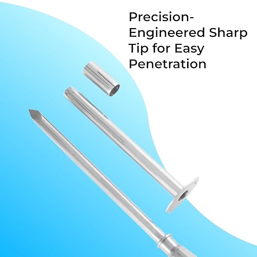 Stainless Steel Veterinary Trocar with Metal Handle Durable Surgical Instrument for Livestock, Cattle and Farm Animals Effective Relief Tool for Bloating, Gas, Abdominal Procedures (Trocar 9.5 Inches)