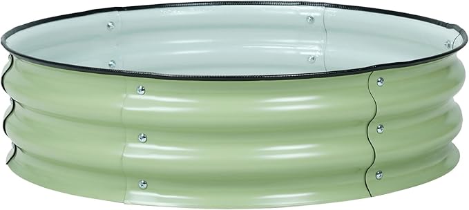 BPS Metal Raised Garden Bed, 2.5FT Diameter Galvanized Planter Raised Garden Boxes for Flower Planters, Vegetables Herb