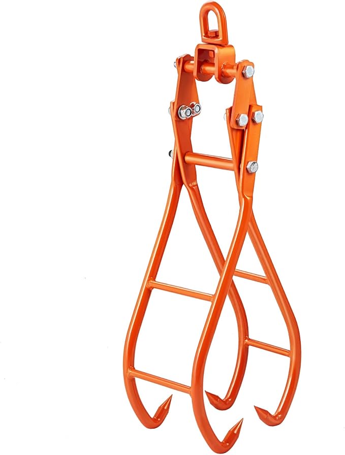 VEVOR Timber Claw Hook, 36 inch 4 Claw Log Grapple for Logging Tongs, Swivel Steel Log Lifting Tongs, Eagle Claws Design with 3307 lbs/1500 kg Loading Capacity for Tractors, ATVs, Trucks, Forklifts