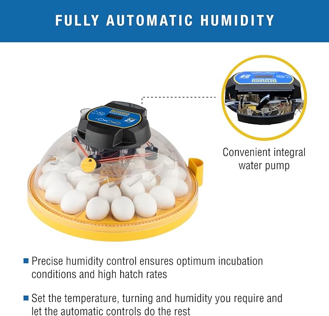 Brinsea Maxi 24 EX Egg Incubator with Automatic Humidity Control and Egg Turning for Hatching 24 Chicken, Duck, or Other Eggs, Optimal Flexibility with Mix & Match Sizes