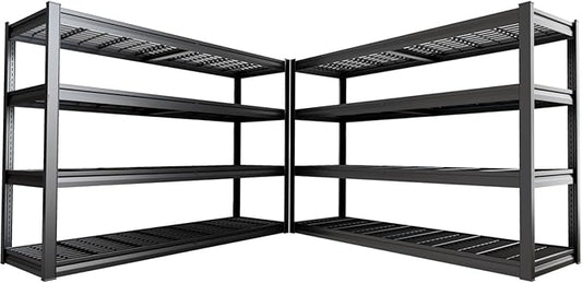 68" Wide Garage Shelving Unit, 68" W x 24" D x 68" H, Heavy Duty Garage Storage Shelves,3500 LBS Capacity, Industrial Adjustable Shelves for Basement Warehouse, 2 Pack