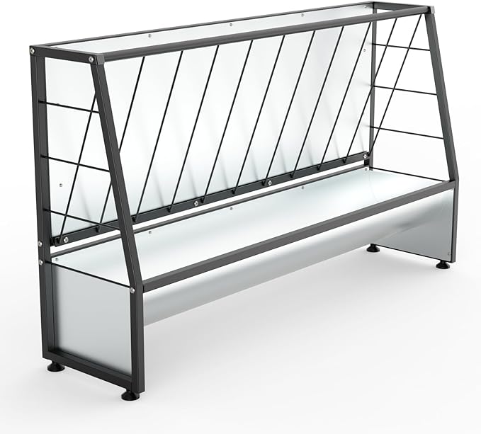 Pasture Hay Feeder Black, Galvanized Steel Livestock Hay Feeder, Outdoor Hay Feeder for Mini Goats, Pony and Mini Horses