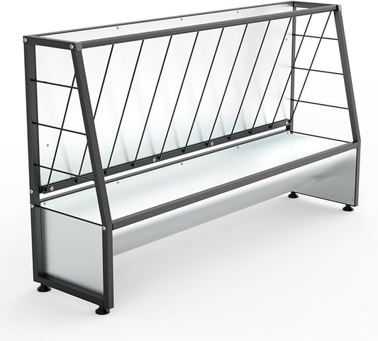 Pasture Hay Feeder Black, Galvanized Steel Livestock Hay Feeder, Outdoor Hay Feeder for Mini Goats, Pony and Mini Horses