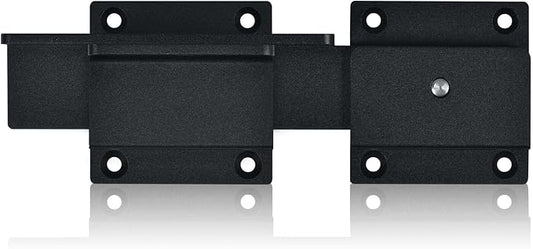 1Pack Flip Gate Latch Lock with Padlock Hole, 3.5mm Aluminum Alloy Door Latch for Outdoor Wooden Fence, Swing Open Gate, Double Gate, Barn Door, Shed, Vinyl Fence, Yard, Black