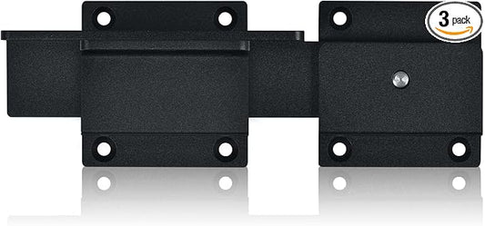 3Pack Flip Gate Latch Lock with Padlock Hole, 3.5mm Aluminum Alloy Door Latch for Outdoor Wooden Fence, Swing Open Gate, Double Gate, Barn Door, Shed, Vinyl Fence, Yard, Black