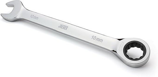 Jaeger 10 mm TIGHTSPOT Ratchet Wrench with Precision Movement and Hardened, Polished Steel for Projects with Metric Tight Spaces