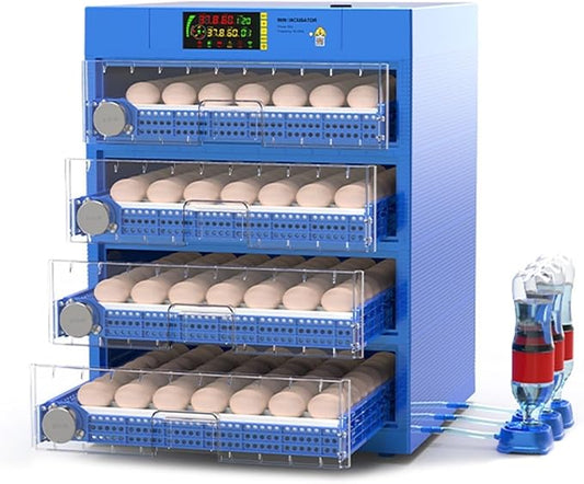 Generic Automatic Egg Incubator, Farm Poultry Hatcher Machine, LED High-Efficiency Automatic Egg Turning & Temperature Control for Hatching Chicken Duck Goose Birds(Color:256 Egg), Blue