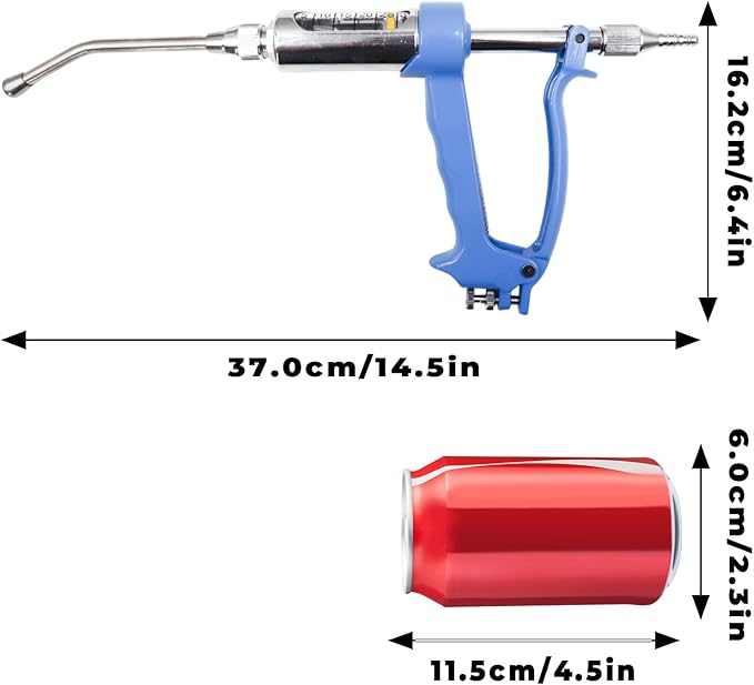 Adjustable Livestock Dosing Gun – 30ml Stainless Steel Veterinary Tool with 2.5L Portable Tank | Durable Oral Dispenser for Cattle, Pig, Sheep, Goats, Horses