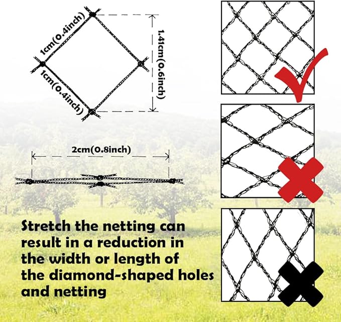 Meanchen Bird Netting 20x30 Ft, 1/2In Mesh Heavy Duty Garden Netting Pest Barrier for Plants, Vegetables, Extra Strong Woven Mesh Netting, Animal Fencing for Fruit Trees Against Birds, Deer, Poultry