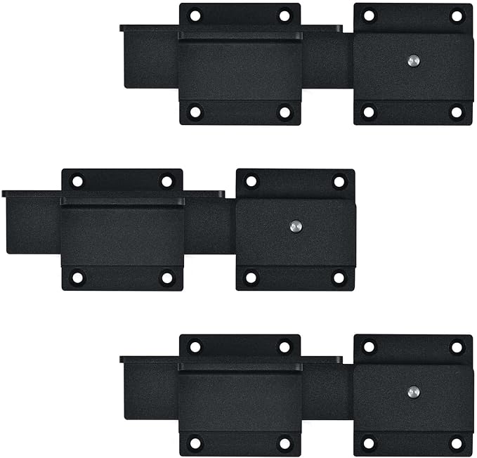 Flip Gate Latch Lock with Padlock Hole 3Pack, 3.5mm Heavy Duty Aluminum Alloy Adjustable Door Latch for Sliding Swing Open Gate, Outdoor, Wooden Fence, Barn, Shed, Garage, Yard