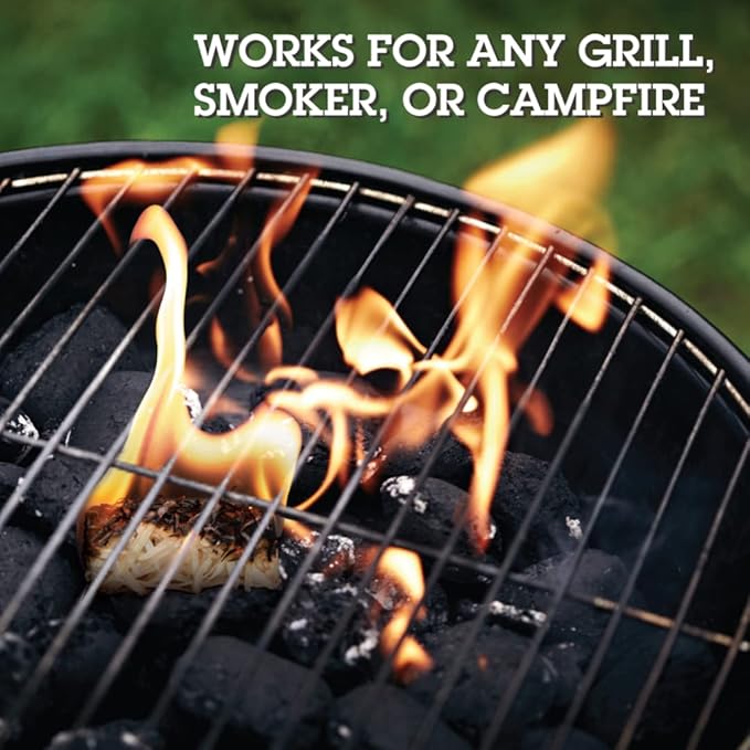 All Natural Fire Starters (50 Pack) - Unique Design Lights Quick & Easily with No Flare Up- Indoor Outdoor Use for Barbecue Charcoal Grill, Campfire, Pellet Stove, Firewood - BBQ Grilling Xmas Gift