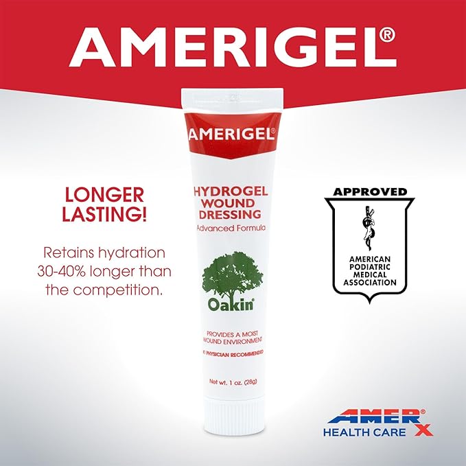 AMERIGEL Hydrogel Wound Dressing (1 oz.) - Provides Moisture-Rich Healing Environment for Dry Wounds