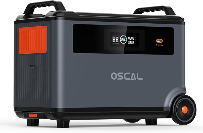 OSCAL BP3600, 3600Wh additional battery, exclusive for PM3600, no connection cables required, Expandable to 57.6kWh, Solar Generator for Camping, RV, Emergencies