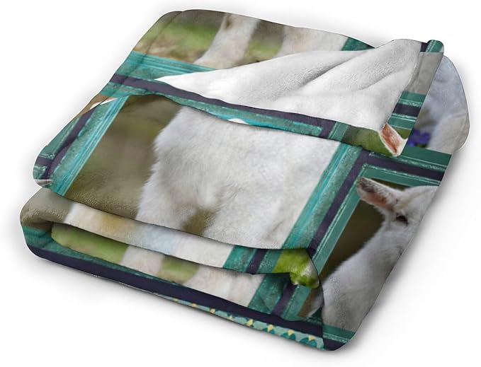 Cute Goat Blanket, Farmhouse Animal Throw Blankets, Goats Fuzzy Plush Blanket Ultra Soft for Goat Lover Gift Kids Teens Women Men Girls Boys Stuff Decor for Home Bedding Sofas Couch Camping 80"X60"