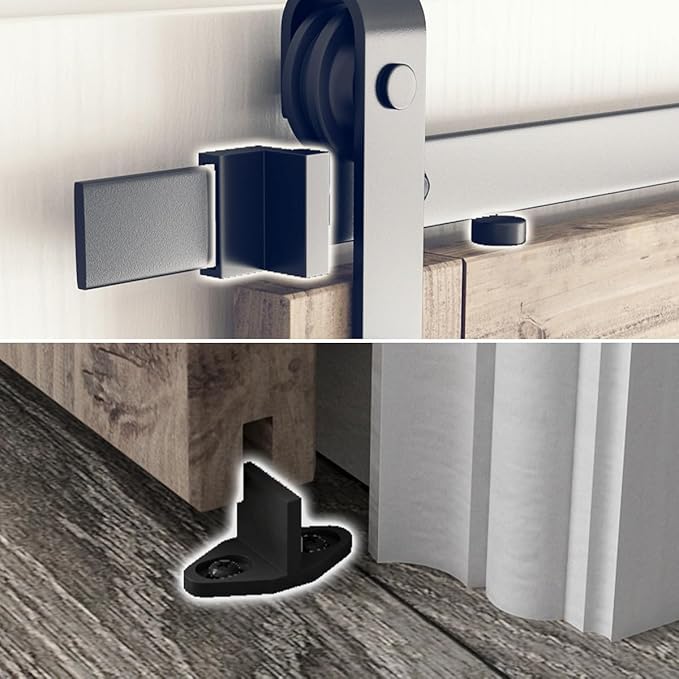 SMARTSTANDARD 8.2 FT Barn Door Hardware Kit -Sliding Barn Door Track - Smooth and Quiet - Easy to Install - Includes Step-by-Step Installation Instructions - Fits 48" Wide Door Panel (J Shape Hanger)