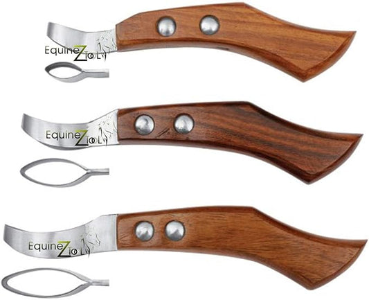 Farrier Loop Knives Hoof Knife-Premium Hoof Care Tool for Professional Farriers,Ergonomic Design for Easy Hoof Trimming, 3PC Set for Precision Hoof Grooming and Maintenance