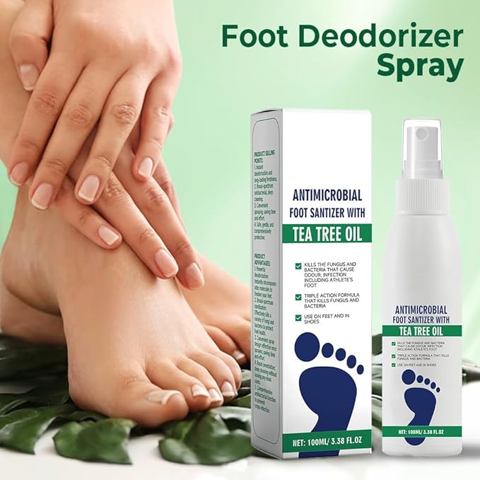 Antimicrobial Foot Spray with Tea Tree Oil, Quick Antiperspirant to Remove Foot Odor and Refreshing and Comfortable (3)