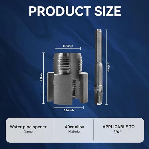 PVC Pipe Threader Kit, Integrated Internal & External Dual-Function Dies, 1/2" & 3/4" Pipe Threading Tool, Electric Drill Compatible Rethreading Head for Easy Home Repair（1PCS 3/4"(DN20)