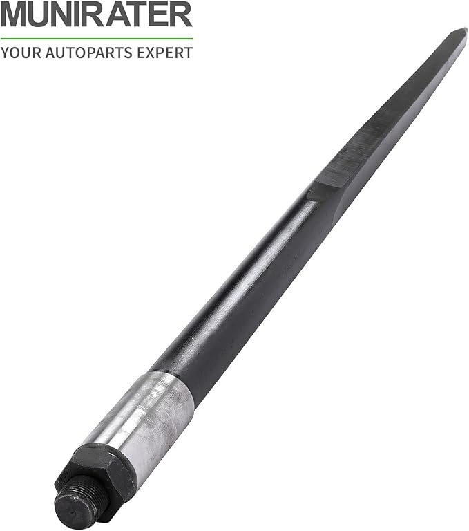 1PCS 49In Black Hay Bale Piercing Fork 4500lbs Load-Bearing Quick Connection System Replacement for Skid Steer Loaders Tractors and Farm Tools