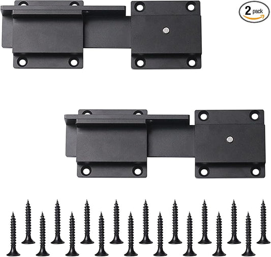 2pcs Flip Gate Latch Lock with Padlock Hole, 4mm Heavy Duty Flip Gate Door Latch Lock Aluminum Gate Latch for Wooden Fence Outdoor Doors, Metal Gates, Wooden Fences, Barn Doors, Garages, Yards