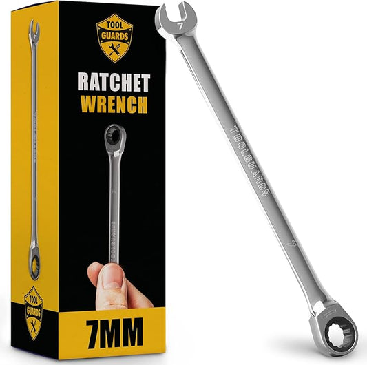 TOOLGUARDS 7mm Wrench - Ratcheting Wrench - Slim Profile - Ratchet Wrench - 100% Lifetime Satisfaction Guarantee