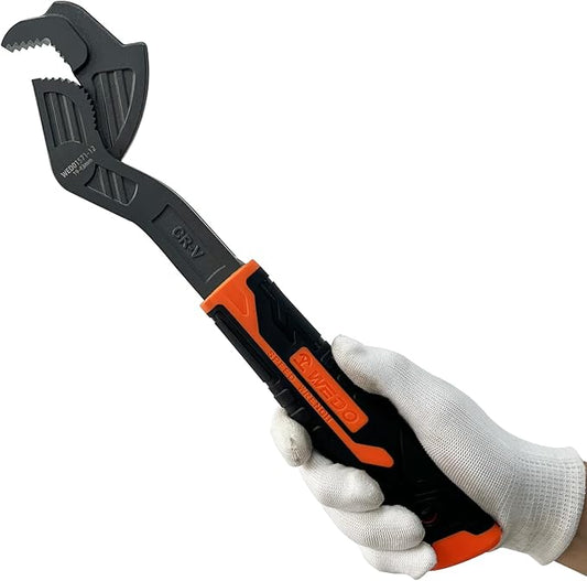WEDO Multi-function Wrench,6" Universal Adjustable Wrench,CR-V Steel,Mouth Opening 7-15mm,Anti slip rubber handle,Spring Loaded wrench,Crowfoot Spanner,Self-adjusting Pipe Wrench