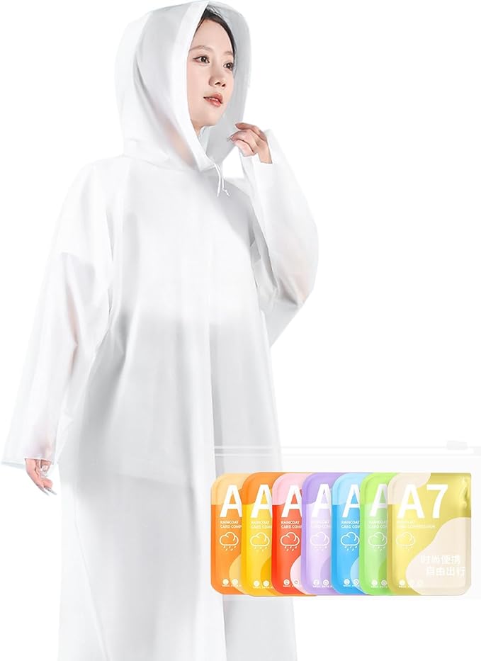 Disposable Rain Ponchos Emergency Rain Poncho for Adults